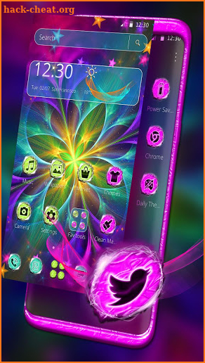 Neon Color Flower Theme screenshot