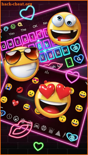 Neon Color Heart keyboard screenshot