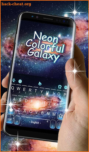 Neon Colorful Galaxy Keyboard Theme screenshot