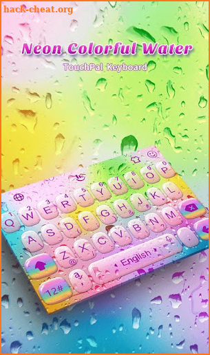 Neon Colorful Water Keyboard Theme screenshot