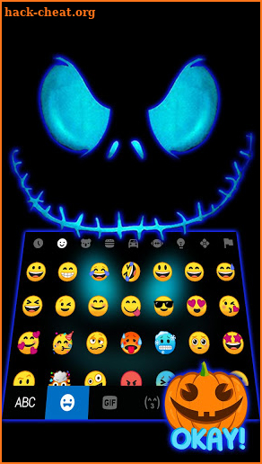 Neon Creepy Face Keyboard Background screenshot