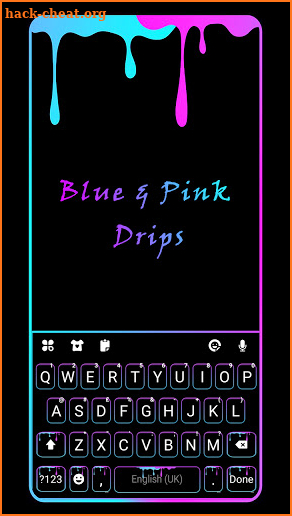 Neon Drips Keyboard Background screenshot