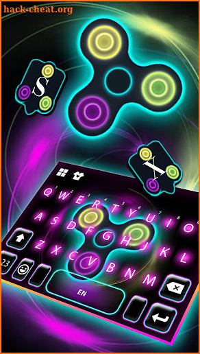 Neon Fidget Spinner Keyboard Background screenshot