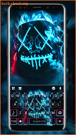 Neon Fire Purge Man Keyboard Theme screenshot