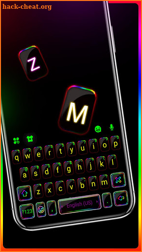 Neon Flash Keyboard Theme screenshot