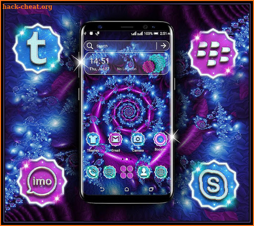 Neon Flower Art Launcher Theme screenshot