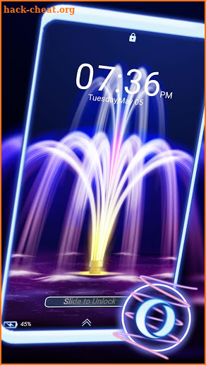 Neon Fountain Light Launcher Theme screenshot