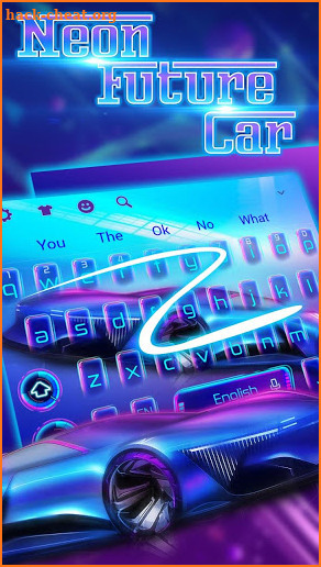 Neon Future Car Keyboard theme screenshot