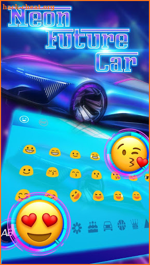 Neon Future Car Keyboard theme screenshot