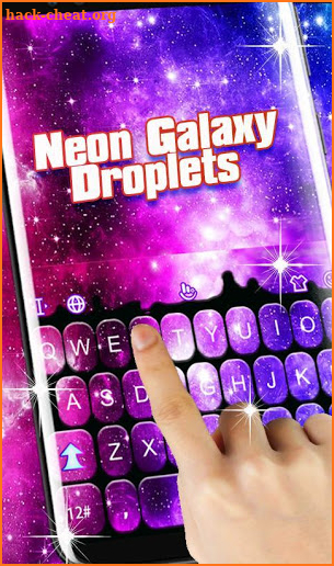 Neon Galaxy Droplets Keyboard Theme screenshot