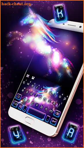 Neon Galaxy Unicorn Keyboard Theme screenshot