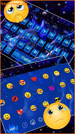 Neon Galaxy Wolf Keyboard Theme screenshot