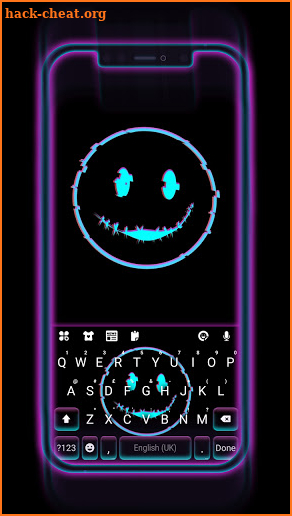 Neon Glitch Emoji Keyboard Background screenshot