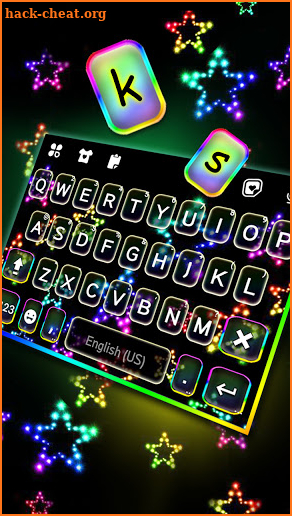 Neon Glow Stars Keyboard Background screenshot