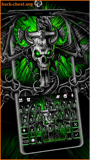 Neon Gothic Skull Keyboard Theme screenshot