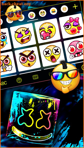 Neon Graffiti DJ Keyboard Theme screenshot