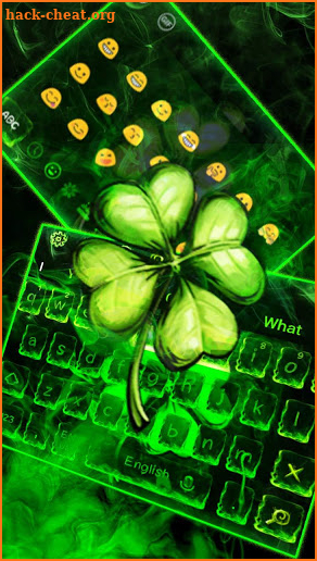 Neon Green Clover Keyboard Theme🍀 screenshot