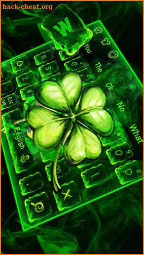 Neon Green Clover Keyboard Theme🍀 screenshot