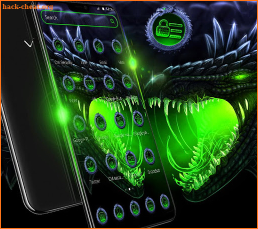 Neon Green Horror Dragon Theme screenshot