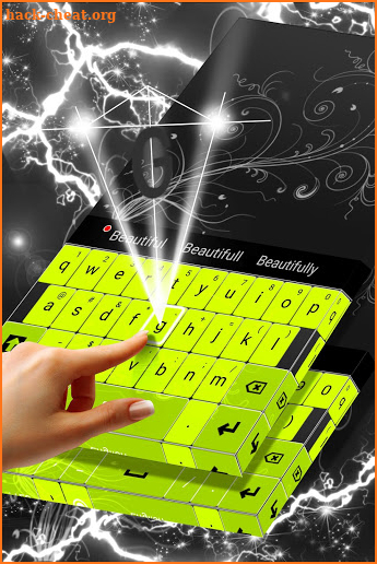 Neon Green Letters Keyboard screenshot