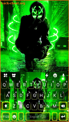 Neon Green Purge Man Keyboard Theme screenshot