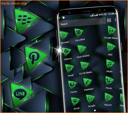 Neon Green Triangle Launcher Theme screenshot