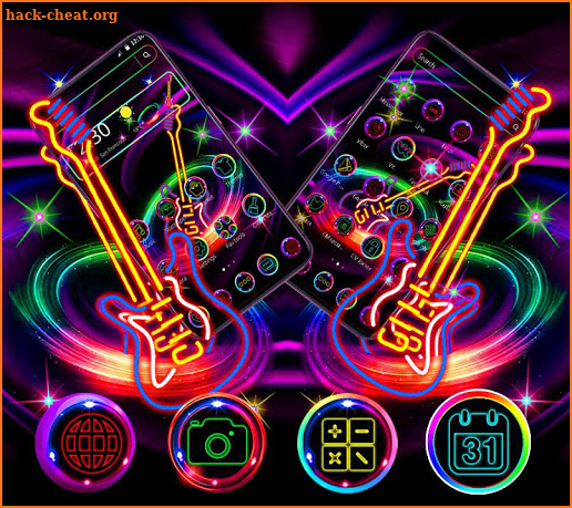 Neon Guitar Theme screenshot