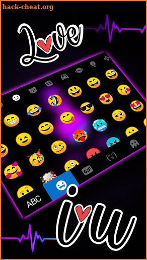 Neon Hand Love Keyboard Theme screenshot