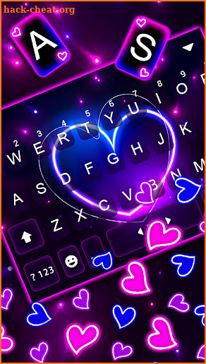 Neon Heart Gravity Keyboard Background screenshot