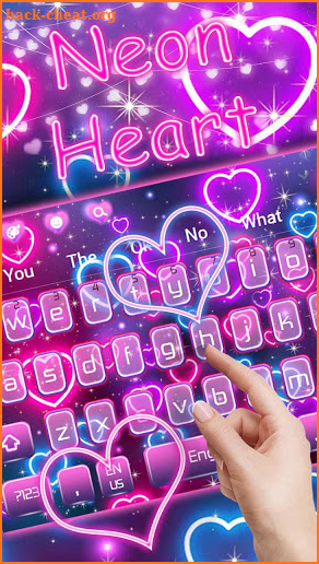 Neon Heart Keyboard Theme screenshot