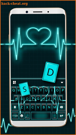 Neon Heart Love Keyboard Theme screenshot