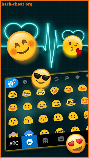 Neon Heart Love Keyboard Theme screenshot