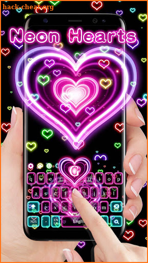 Neon Hearts Keyboard screenshot