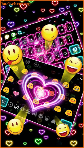 Neon Hearts Keyboard screenshot