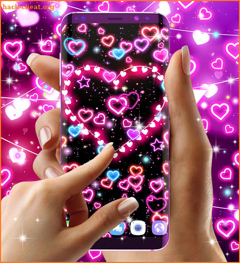 Neon hearts live wallpaper screenshot