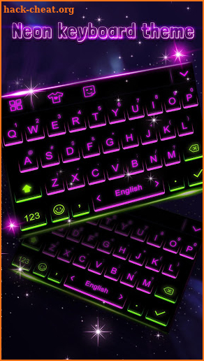 Neon Keyboard Theme with Emoji screenshot