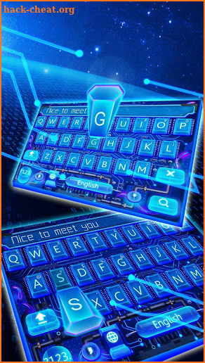 Neon Laser Circuit Keyboard Theme screenshot