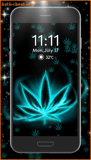 Neon Leafy Weed 3D Live Lock Screen Wallpapers screenshot