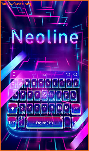 Neon Light Line Keyboard Theme screenshot