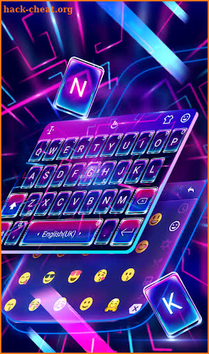 Neon Light Line Keyboard Theme screenshot