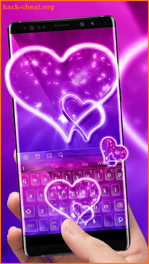 Neon Love Heart Keyboard screenshot