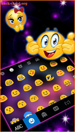 Neon Love Hearts Keyboard Theme screenshot