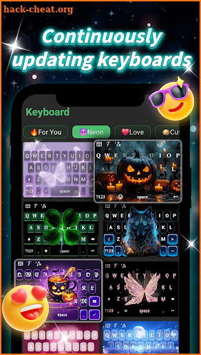 Neon Love Keyboard & Wallpaper screenshot