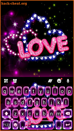 Neon Love Keyboard Theme screenshot