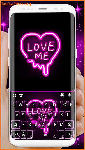 Neon Love Me Keyboard Theme screenshot