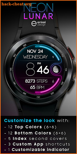 NEON Lunar - watch face screenshot