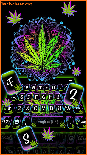 Neon Mandala Weed Keyboard Background screenshot