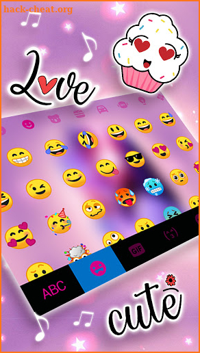 Neon Music Girl Keyboard Theme screenshot