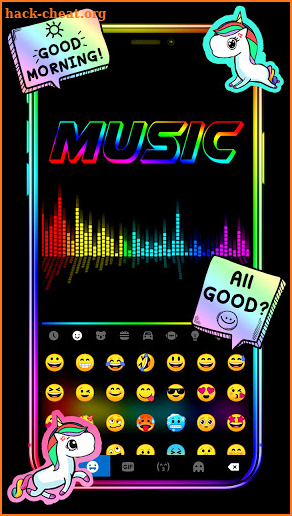 Neon Music Live Keyboard Background screenshot