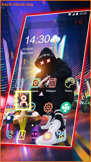 Neon, Night, Street, Man Theme & Live Wallpaper screenshot